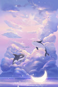 Fantasy Beautiful Whale Poster och Canvastavla