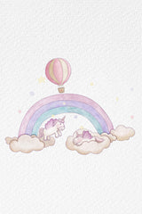 Kawai Cloudy Unicorn Poster och Canvastavla