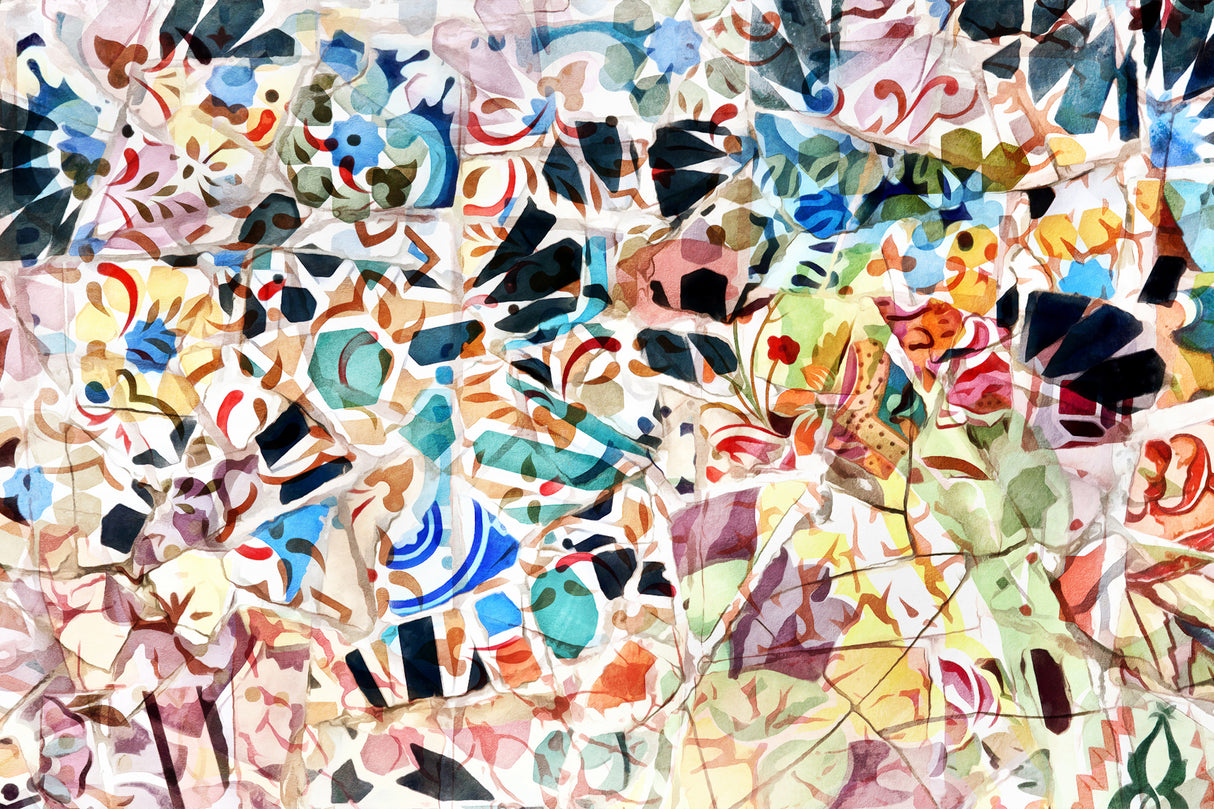 Mosaic of Barcelona VI Poster och Canvastavla