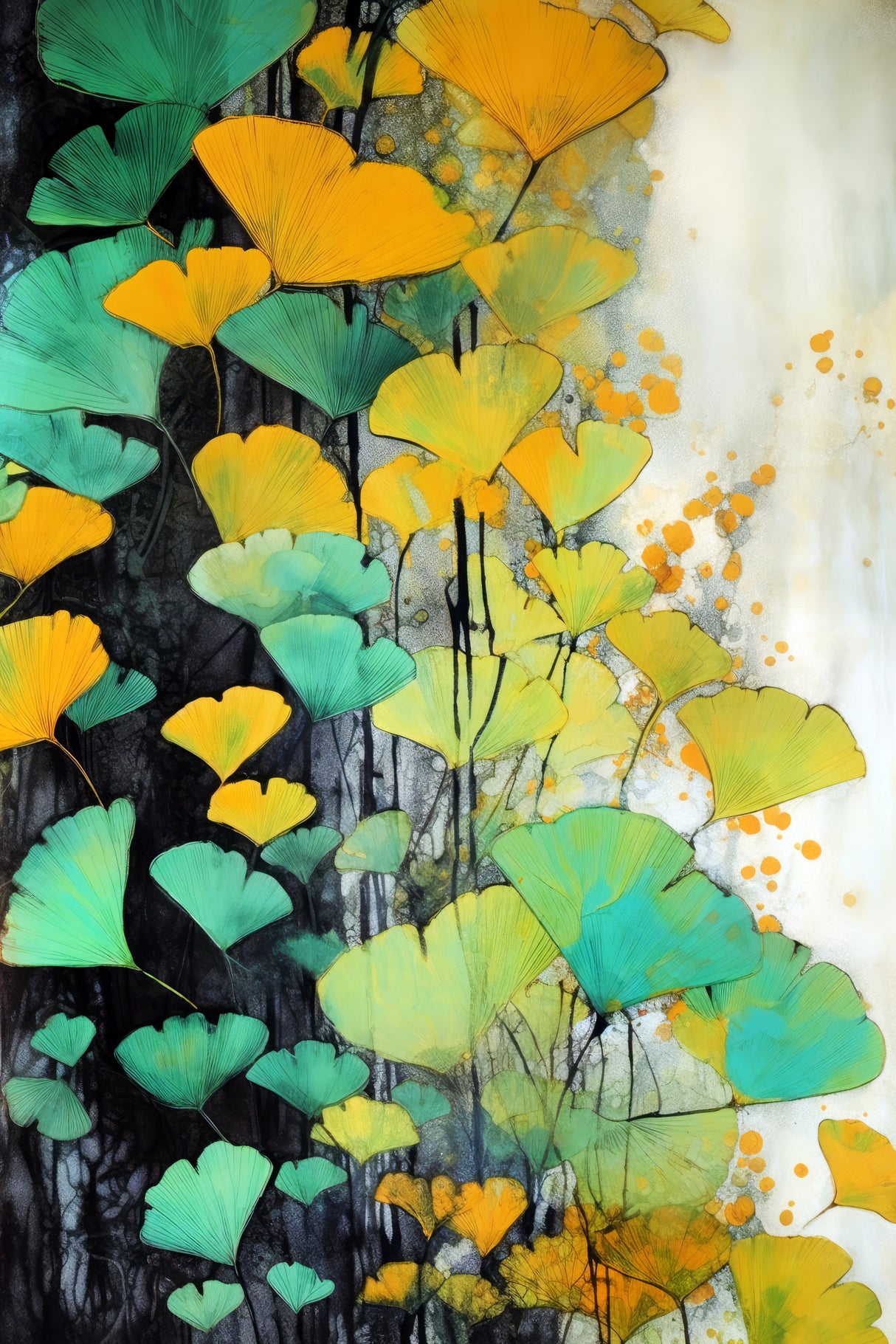 Ginko Biloba leaves 6 Poster och Canvastavla