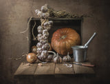 Garlic on the table Poster och Canvastavla