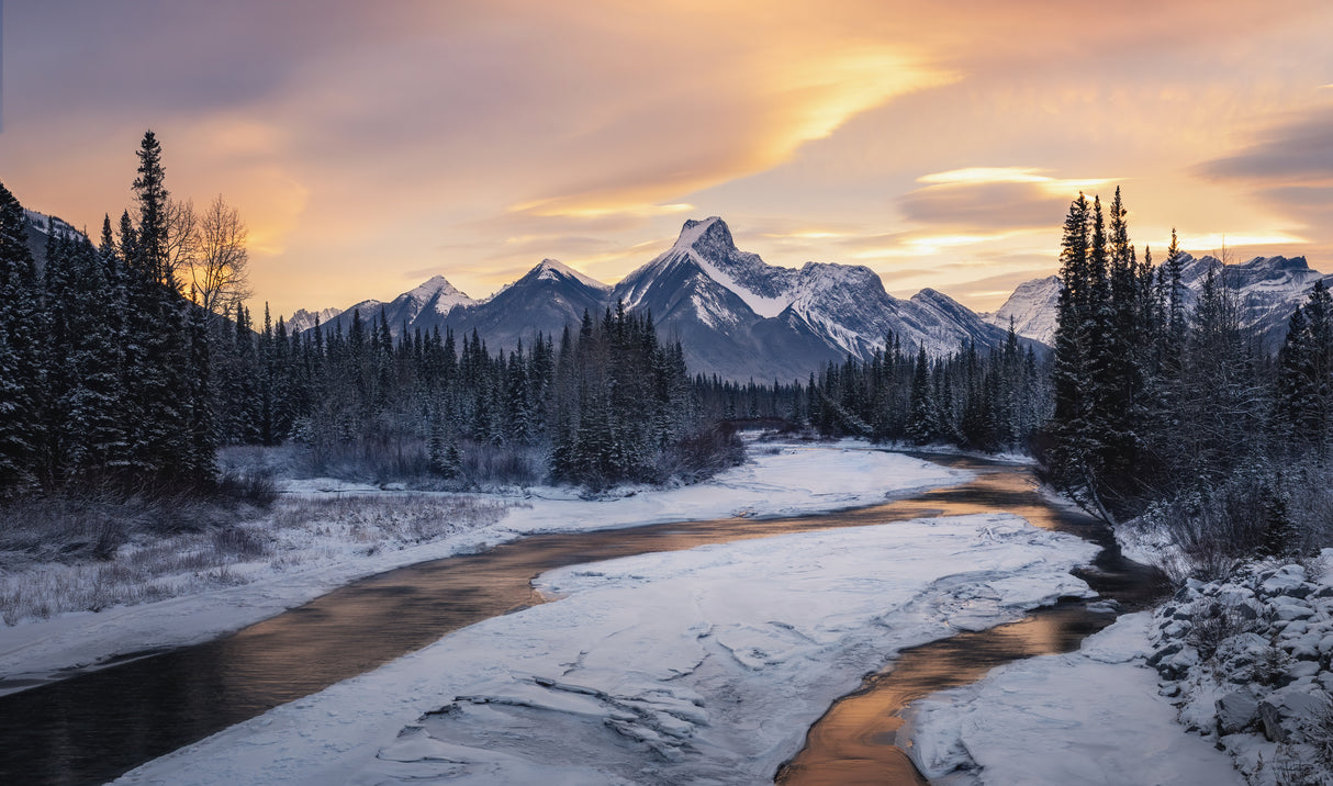 Kananaski River Dawn Poster och Canvastavla