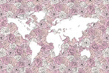 Pink Map Poster och Canvastavla