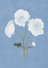 White On Blue Poster och Canvastavla