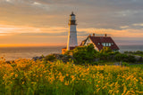 Lighthouse sunset Poster och Canvastavla