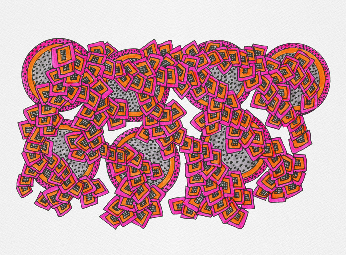 Circles Squares Chains Abstract Poster och Canvastavla