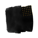 Black Abstract Watercolor Brushstroke With Gold Polka Dots Poster och Canvastavla