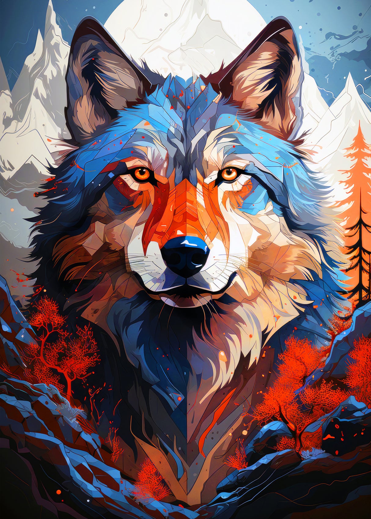 Wolf animal art #wolf Poster och Canvastavla