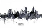 Boston Massachusetts Skyline Poster och Canvastavla
