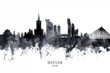 Warsaw Poland Skyline Poster och Canvastavla