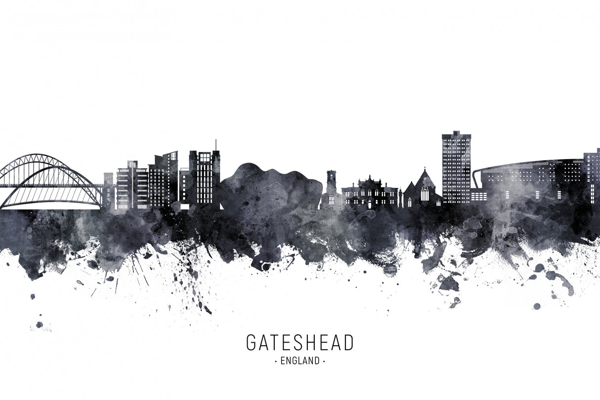 Gateshead England Skyline Poster och Canvastavla