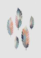 Pastel Leaves Poster och Canvastavla