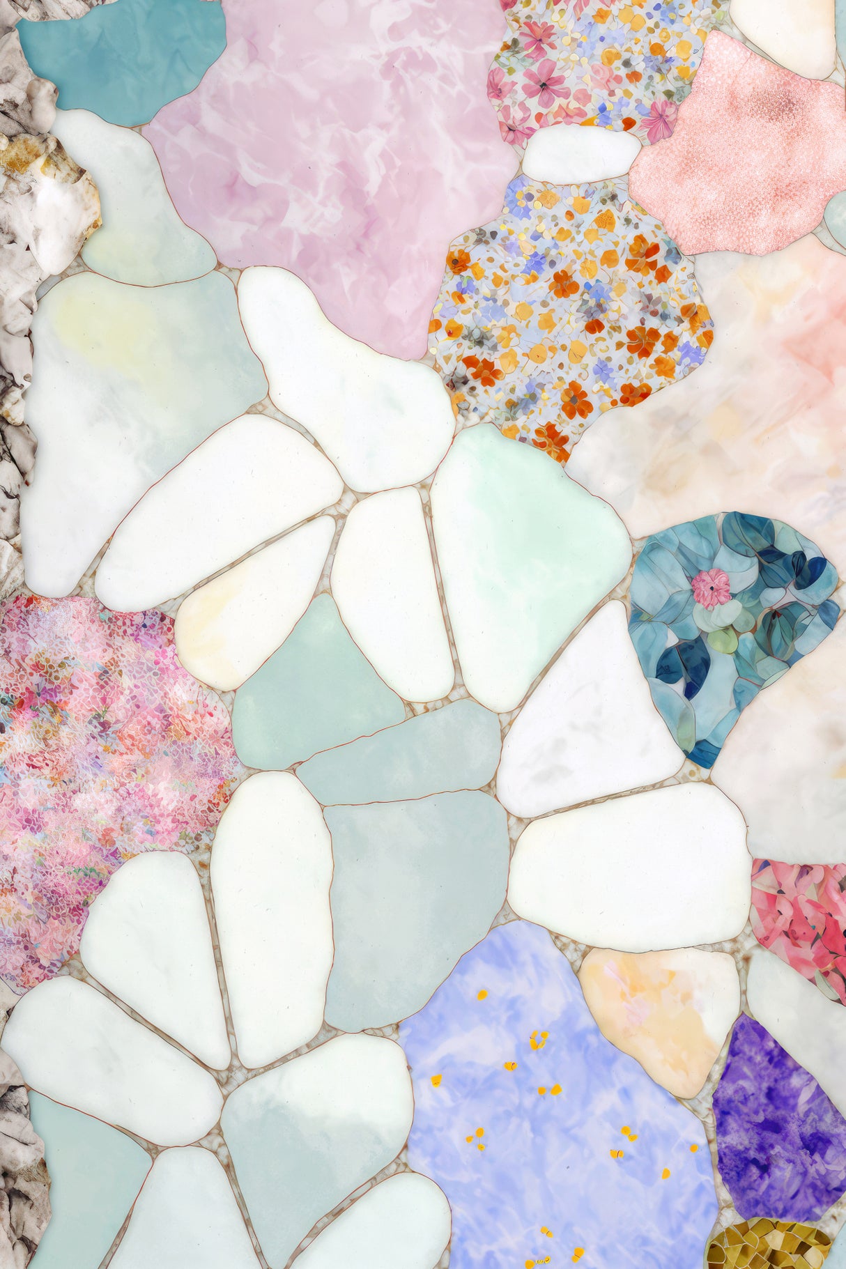Floral Mosaic Poster och Canvastavla