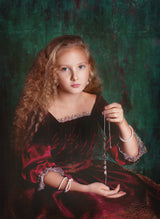 Portrait of a girl with a necklace Poster och Canvastavla