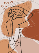 Abstract Figure In Eart Tone Poster och Canvastavla