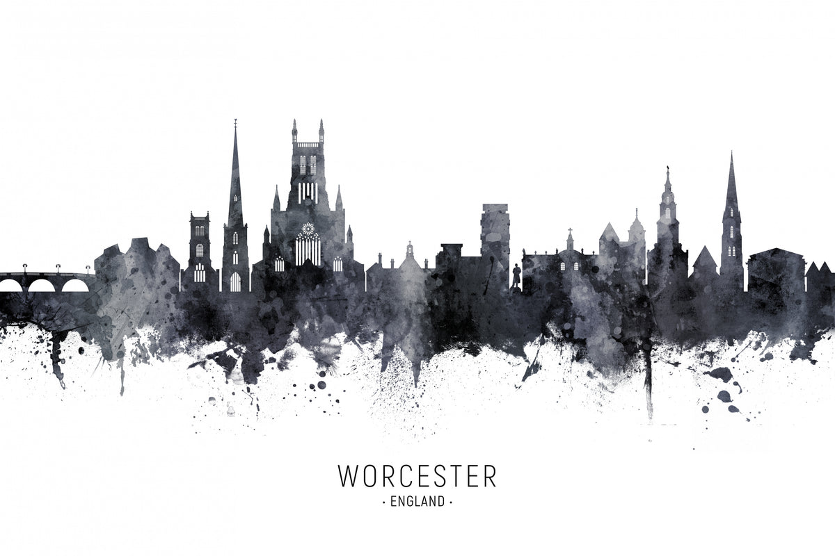 Worcester England Skyline Poster och Canvastavla