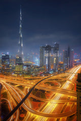 Dubai at night 7S9713P Poster och Canvastavla