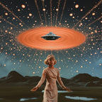 UFO Collage Art Poster och Canvastavla