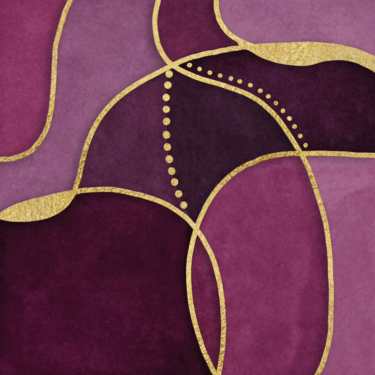 Calm Shapes Pink Gold Poster och Canvastavla