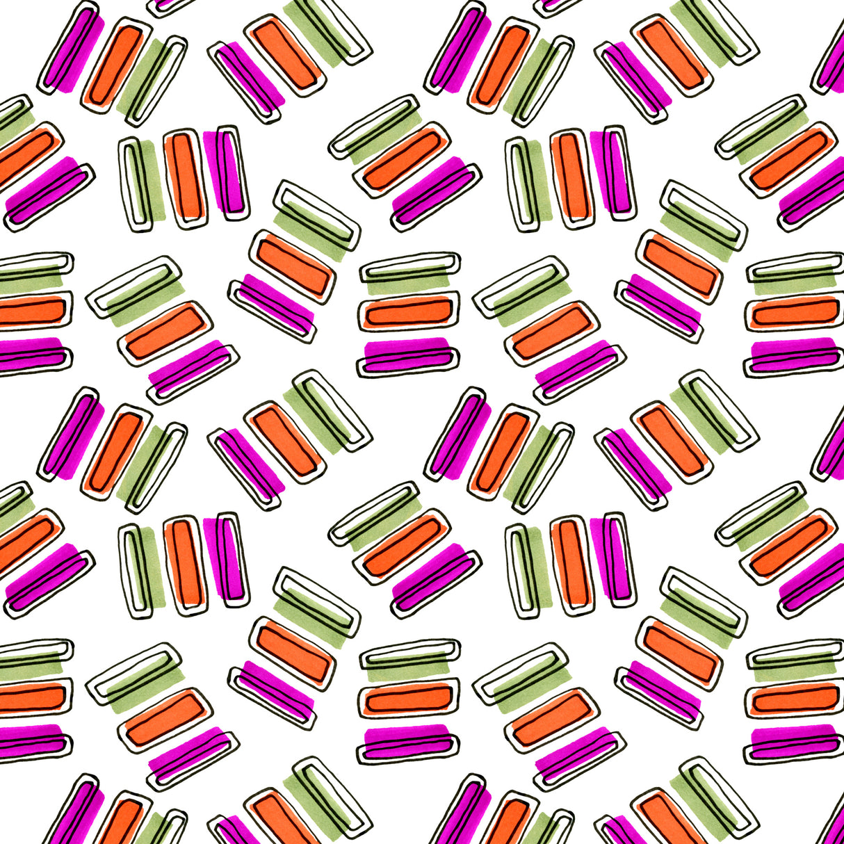 Orange Green Purple Rectangles Poster och Canvastavla