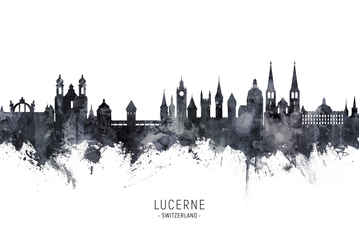 Lucerne Switzerland Luzern Skyline Poster och Canvastavla