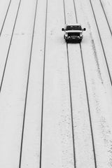 Railroad truck in the snow Poster och Canvastavla