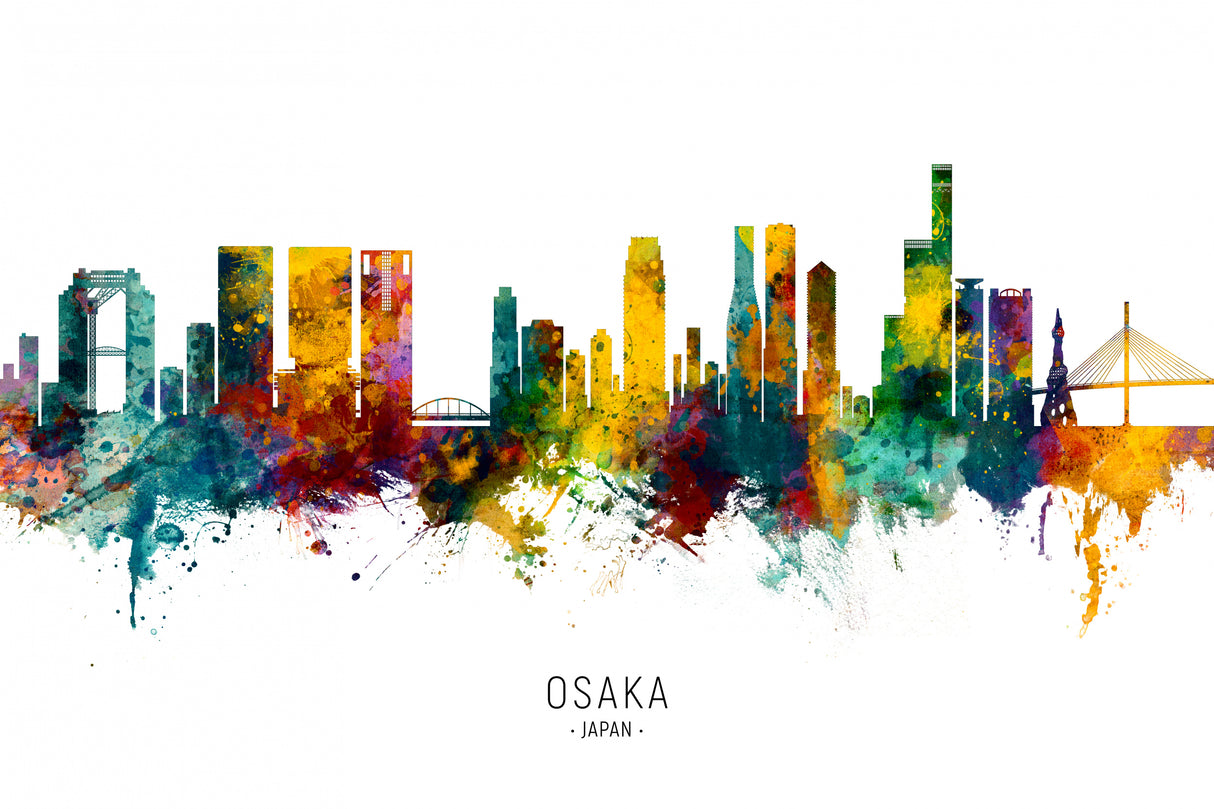 Osaka Japan Skyline Poster och Canvastavla