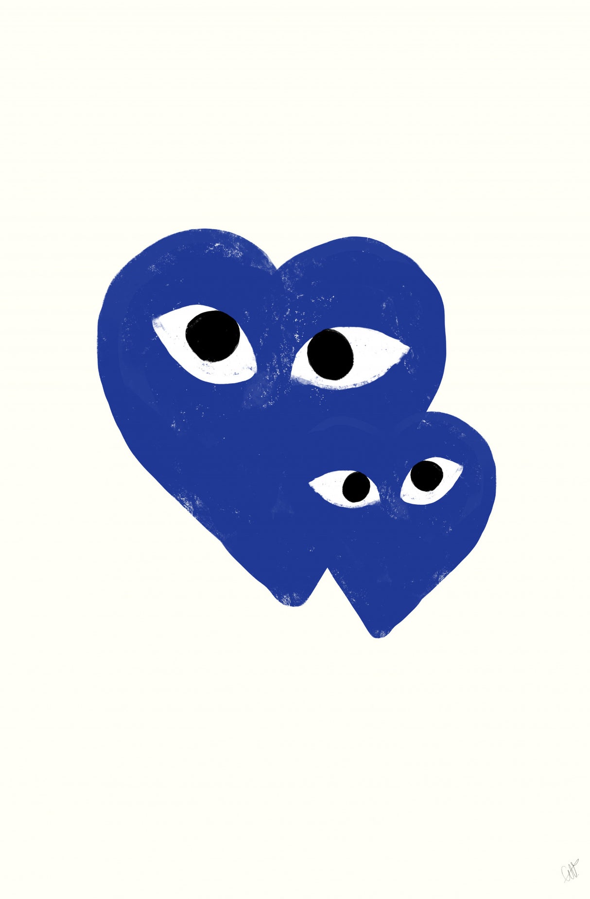 Blue Hearts Poster och Canvastavla