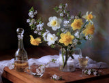 Still life with daffodil flowers Poster och Canvastavla