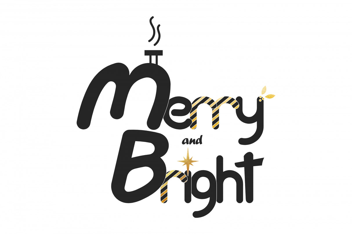 Merry an Bright Poster och Canvastavla