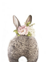 Floral Bunny Back Poster och Canvastavla