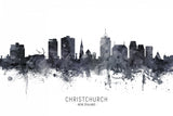 Christchurch New Zealand Skyline Poster och Canvastavla