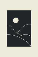 Black Minimal Mountains #3 Poster och Canvastavla