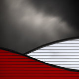 Wavy red white roof Poster och Canvastavla