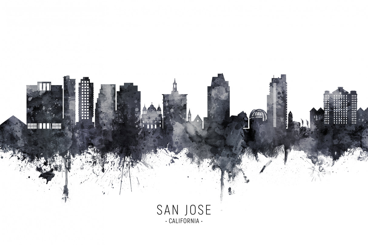 San Jose California Skyline Poster och Canvastavla