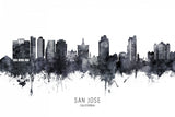 San Jose California Skyline Poster och Canvastavla