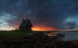 The old church on the coast of White sea Poster och Canvastavla