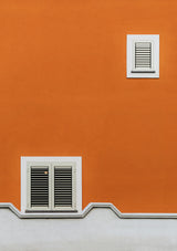 WHITE ON ORANGE Poster och Canvastavla
