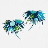 Tropical Palm Tree Blue Circle Abstract Poster och Canvastavla