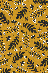 Branches And Berries (Yellow) Poster och Canvastavla