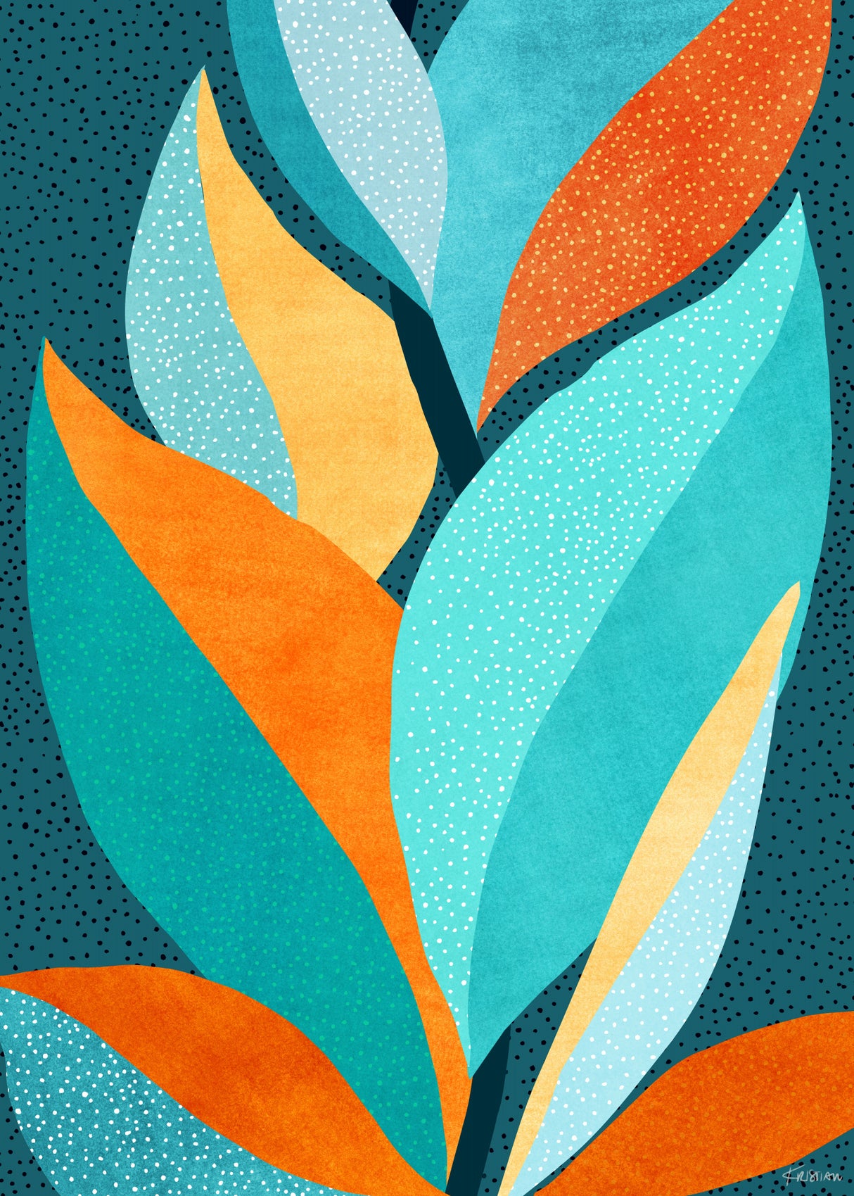 Abstract Tropical Foliage Poster och Canvastavla