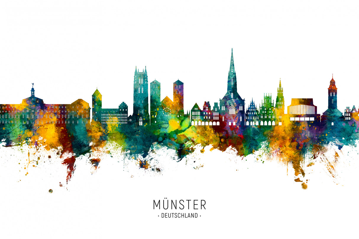 Münster Germany Skyline Poster och Canvastavla
