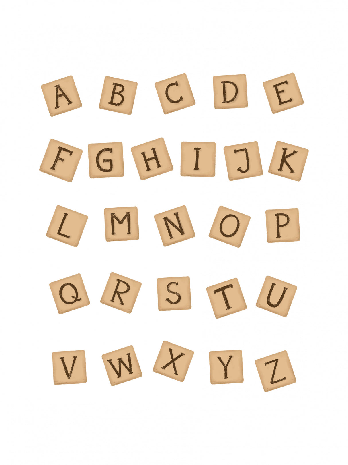 Wooden Blocks ABC Poster och Canvastavla