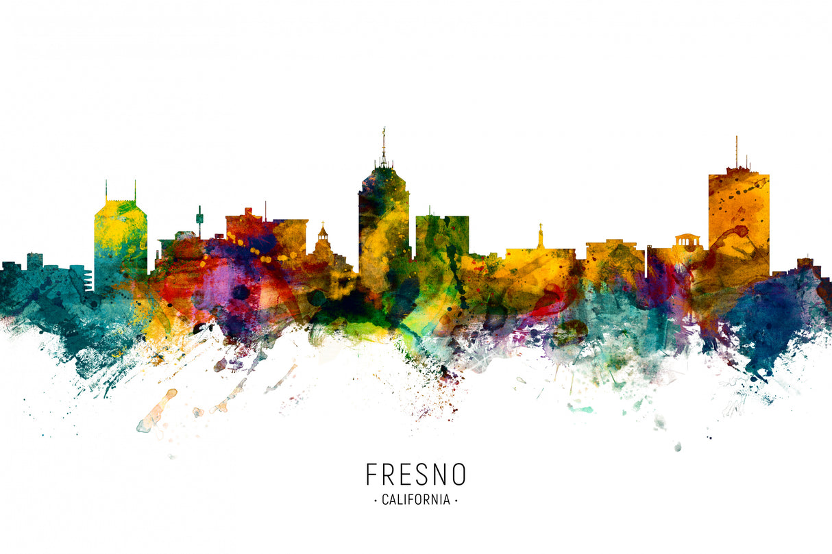 Fresno California Skyline Poster och Canvastavla