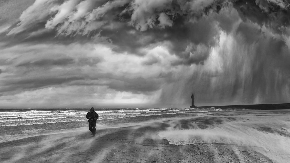 Tempête en noir et blanc Poster och Canvastavla