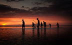 Fishing at sunset Poster och Canvastavla