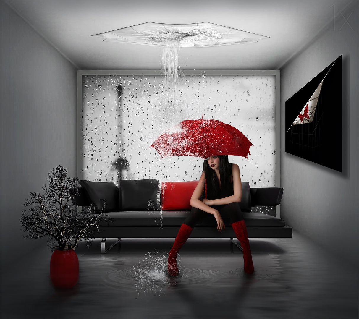 Rain in Paris Poster och Canvastavla
