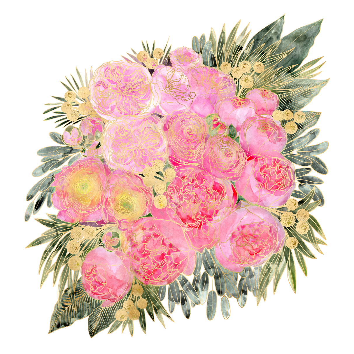 Rekha floral bouquet in light pink Poster och Canvastavla