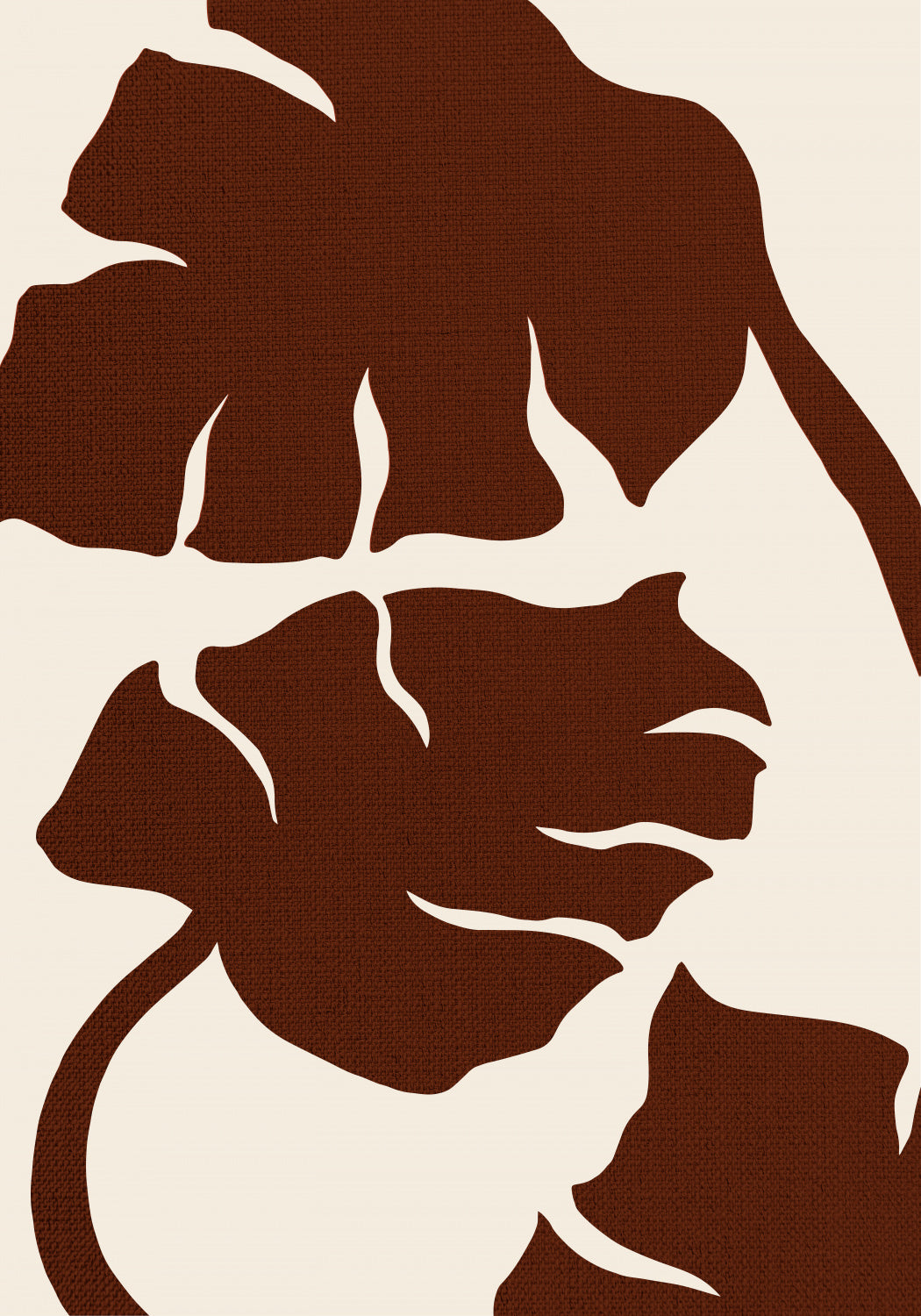 Monstera Canvas Brown Poster och Canvastavla
