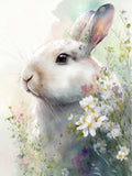 Rabbit and Flowers 1 Poster och Canvastavla